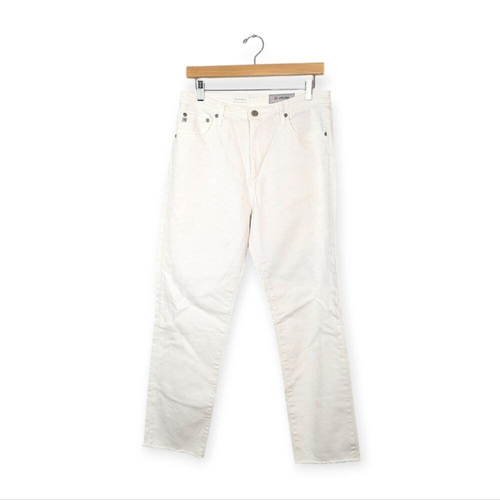 AG Adriano Goldschmied White Isabelle High Rise Straight Crop Jean Size 31